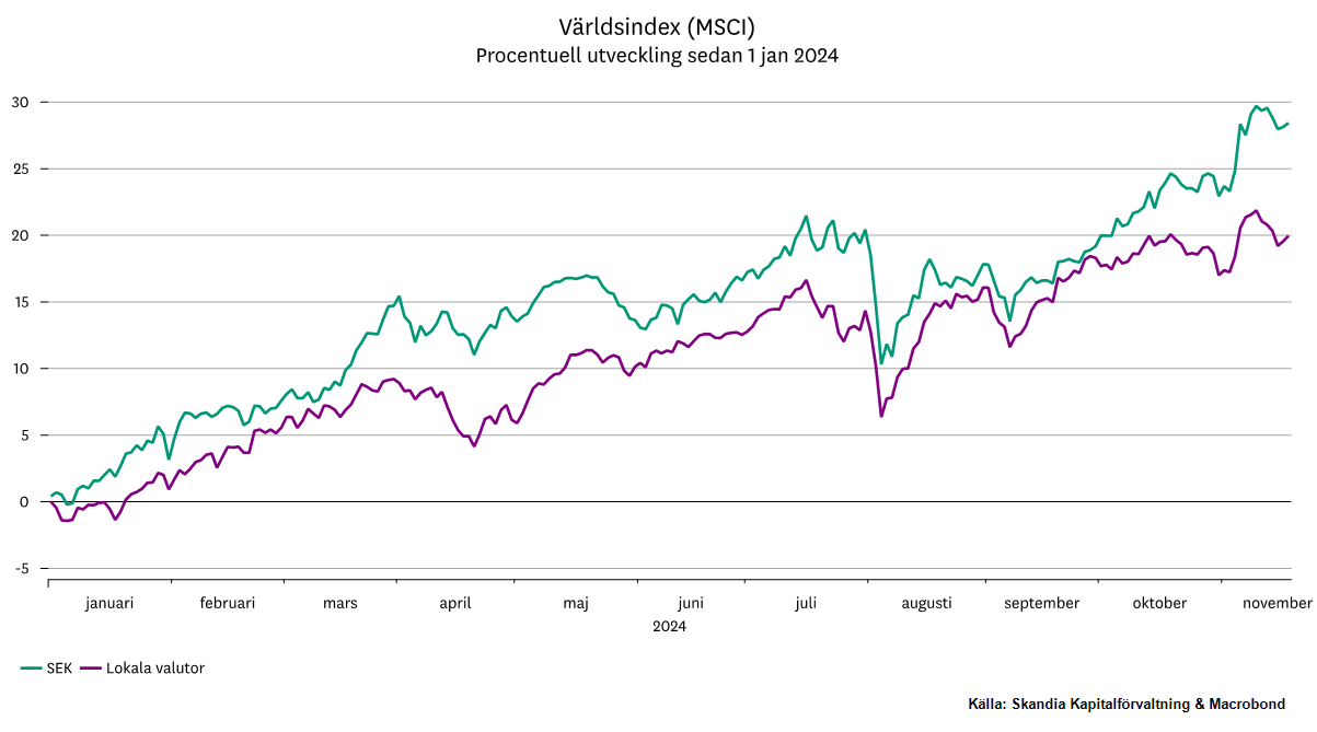 Graf som visar världsindex